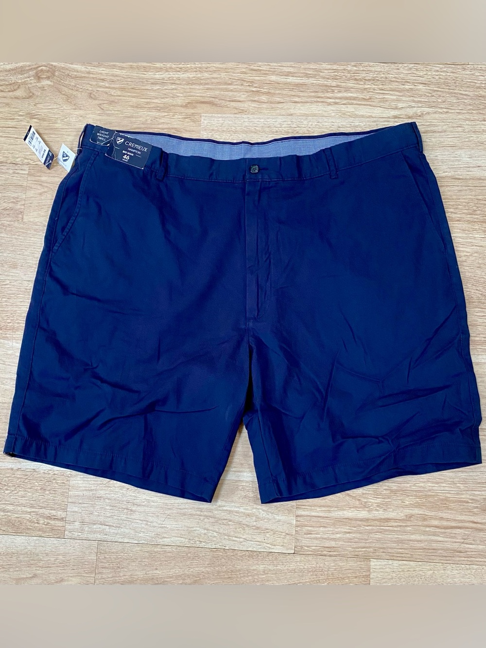 Cremieux Hampton Shorts Mens 46 Big Man Navy Blazer Lightweight Twill Flat Front